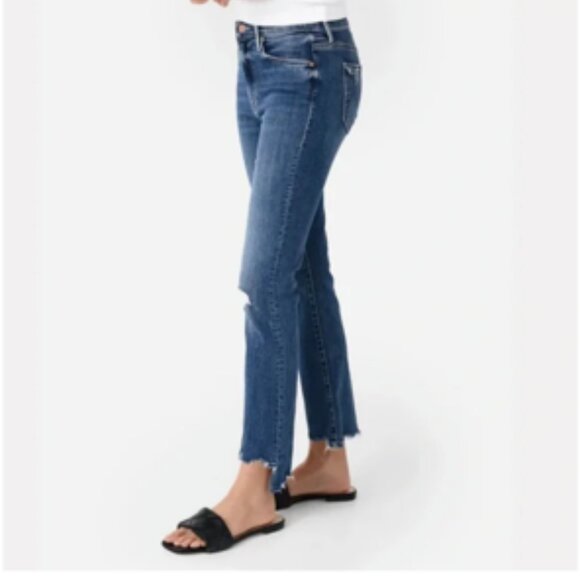 Mother Jeans The Insider Crop Step Chew Denim Jean Dancing On Coals size 26 - Picture 5 of 16